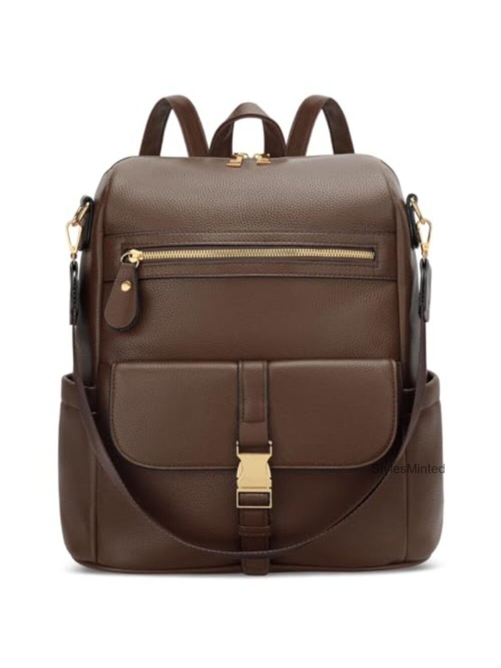 Women's Faux Leather Anti-Theft Travel Backpack with USB Port, Fits 13" Laptop